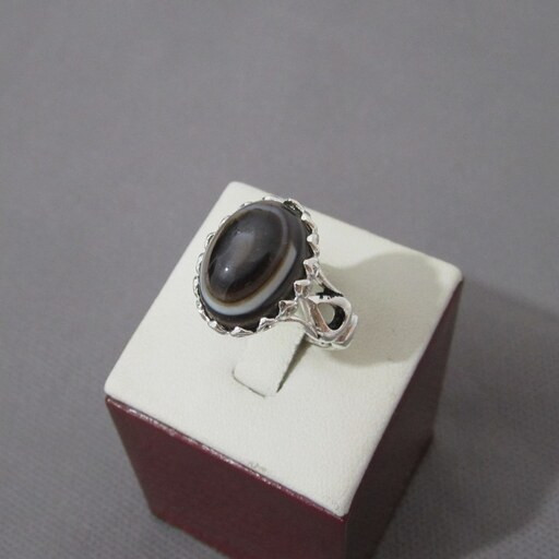 انگشتر مردانه سنگ باباقوری سه پوست