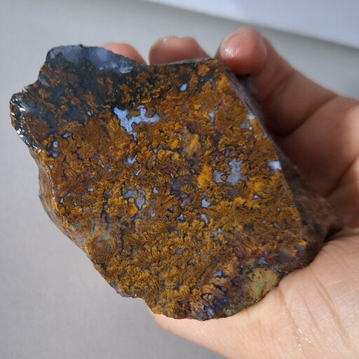 مشخصات وقیمت عقیق شجر منظره هفت رنگ سه قلعه اسلایس سنگ خام