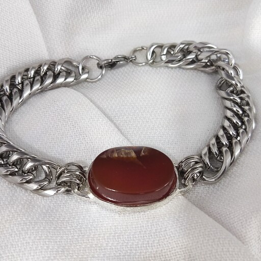 مشخصات وخرید دستبندسنگی مردانه عقیق سرخ معدنی