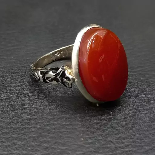 انگشتر نقره روس نگین عقیق سرخ خراسان