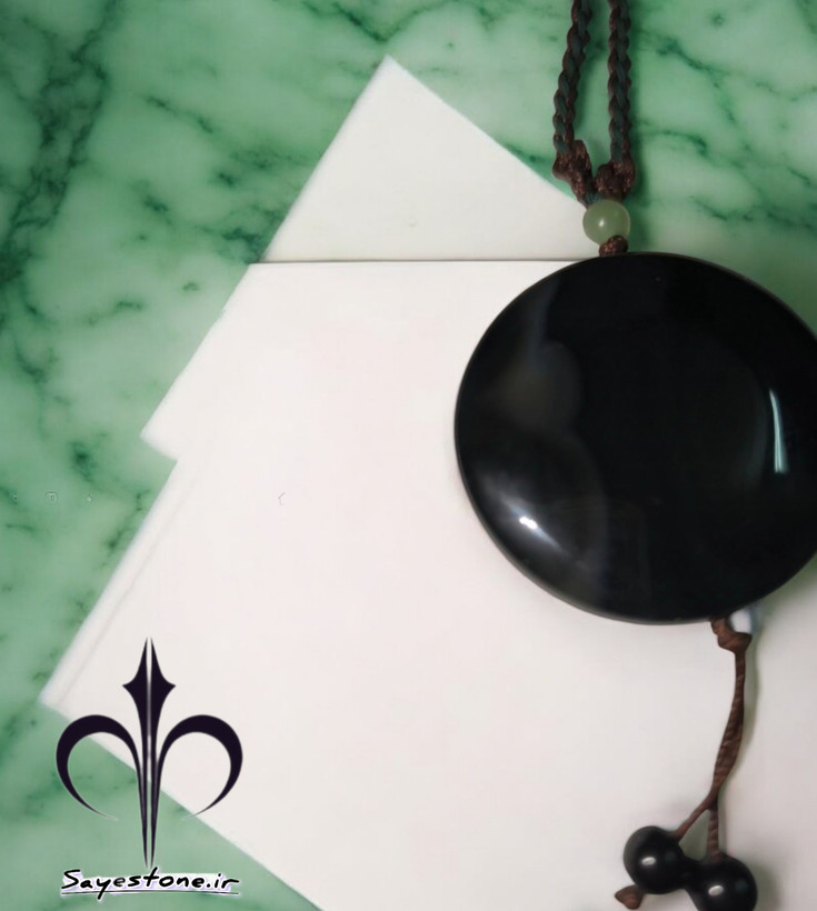 قیمت وسفارش آویزگردنی عقیق مشکی