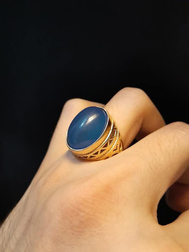 انگشترعقیق آبی