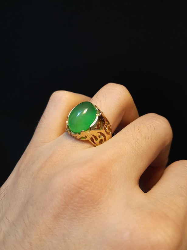 قیمت وخریدانگشترمردانه عقیق سبز