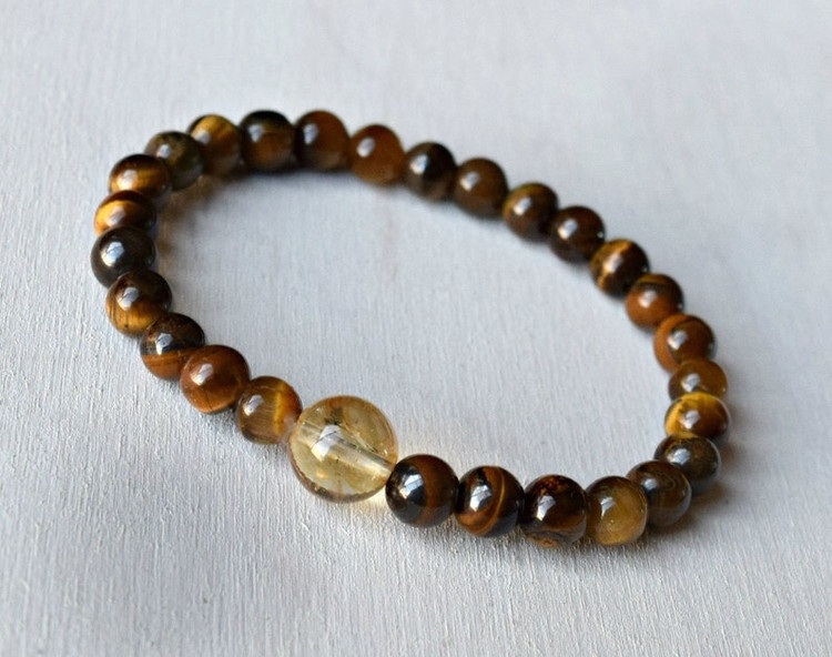 قیمت وسفارش دستبندمردانه سنگ چشم ببر