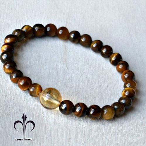 پستبندمردانه چشم ببروسیترین طلایی