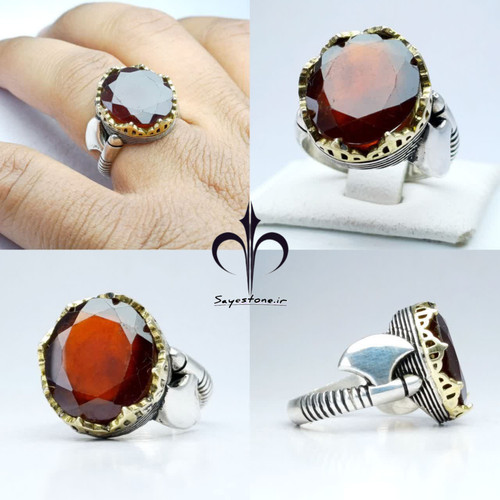 مشخصات وخریدانگشترمردانه سنگ گارنت سرخ