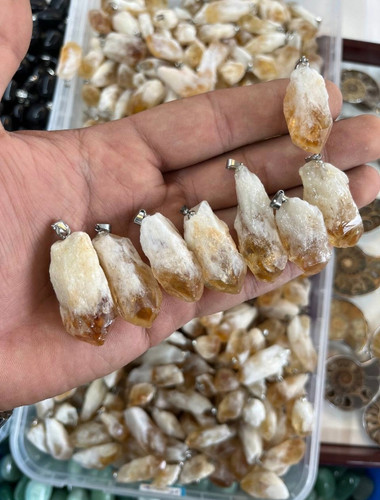 گردنبندسنگ سیترین طلایی اصل