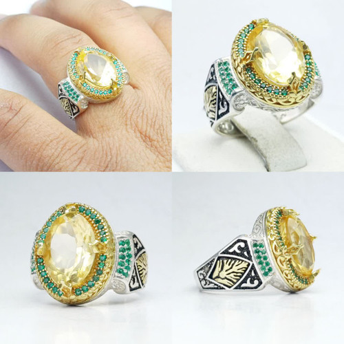 انگشترسنگ سیترین طلایی