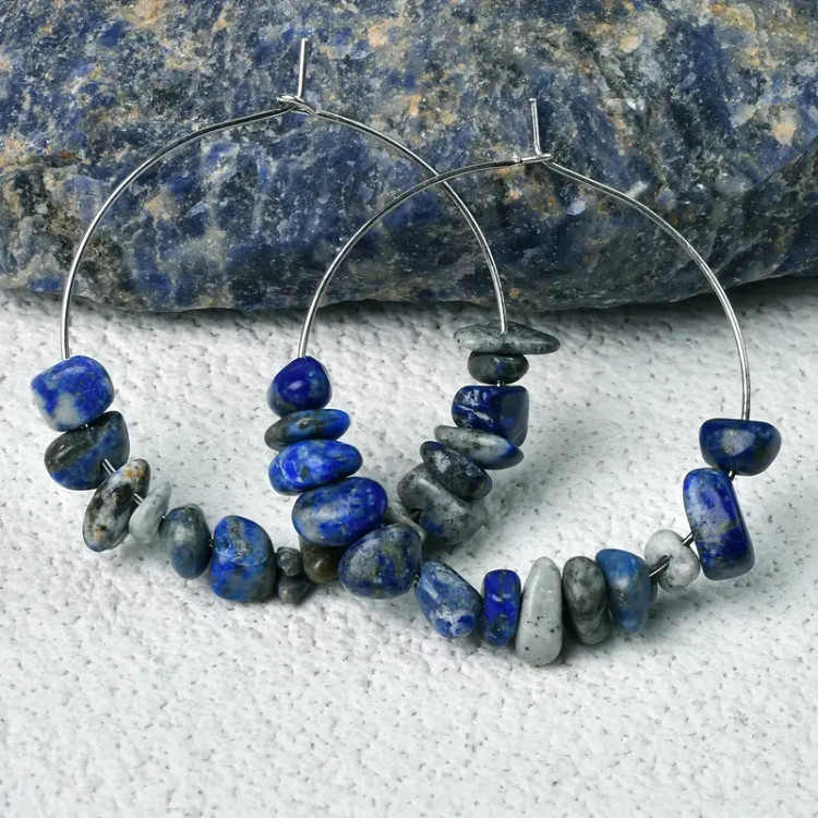 گوشواره سنگ طبیعی لاجورد