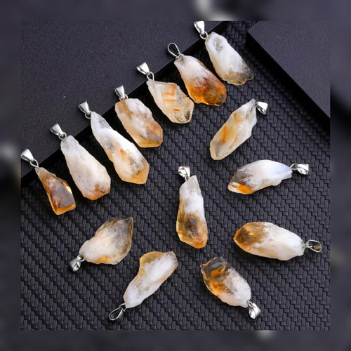 گردنبندسنگ سیترین طلایی