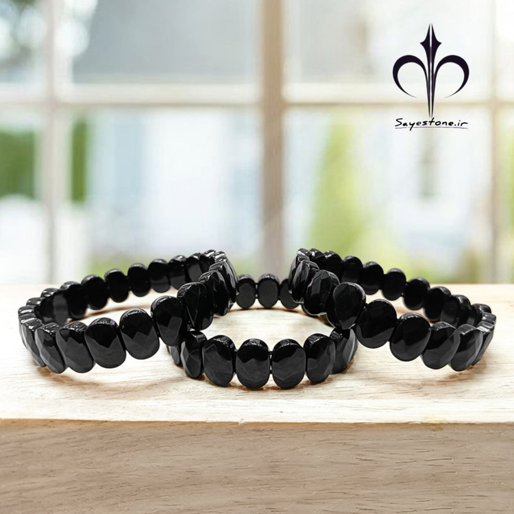 دستبندسنگ عقیق مشکی