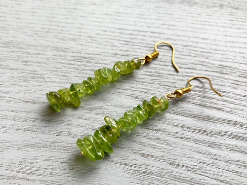 گوشواره آویزسنگ زبرجداصل افغان