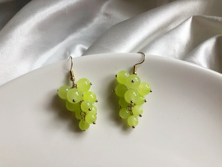 گوشواره سنگی مدل خوشه انگور