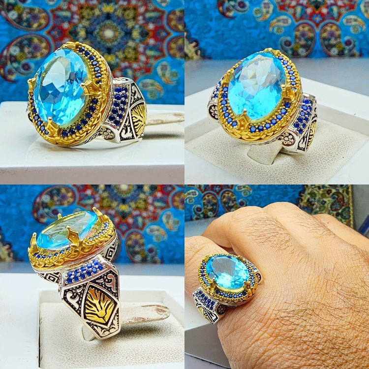 انگشترمردانه باسنگ توپازابی