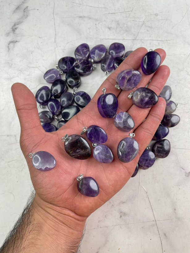 گردنبندسنگ آمیتیست اصل ومعدنی