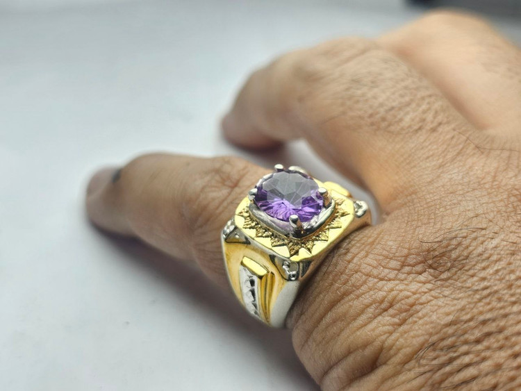 مشخصات قیمت وخریدانگشترمردانه آمیتیست