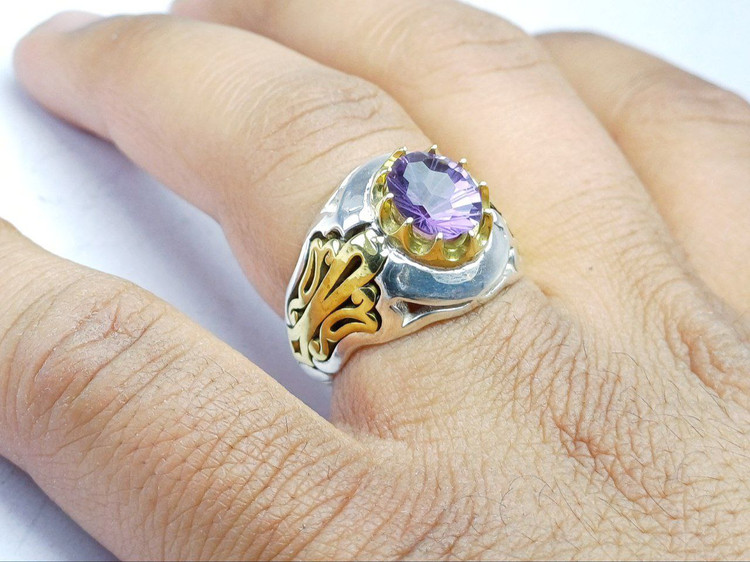 انگشترنقره مردانه باسنگ آماتیست