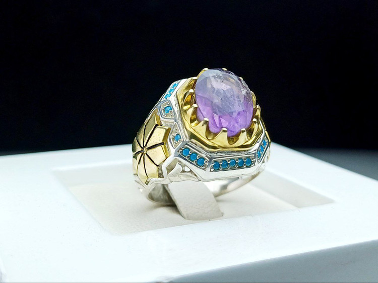 انگشترسنگ آمیتیست اصل