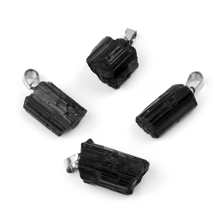 پلاک گردنی سنگ تورمالین سیاه اصل ومعدنی