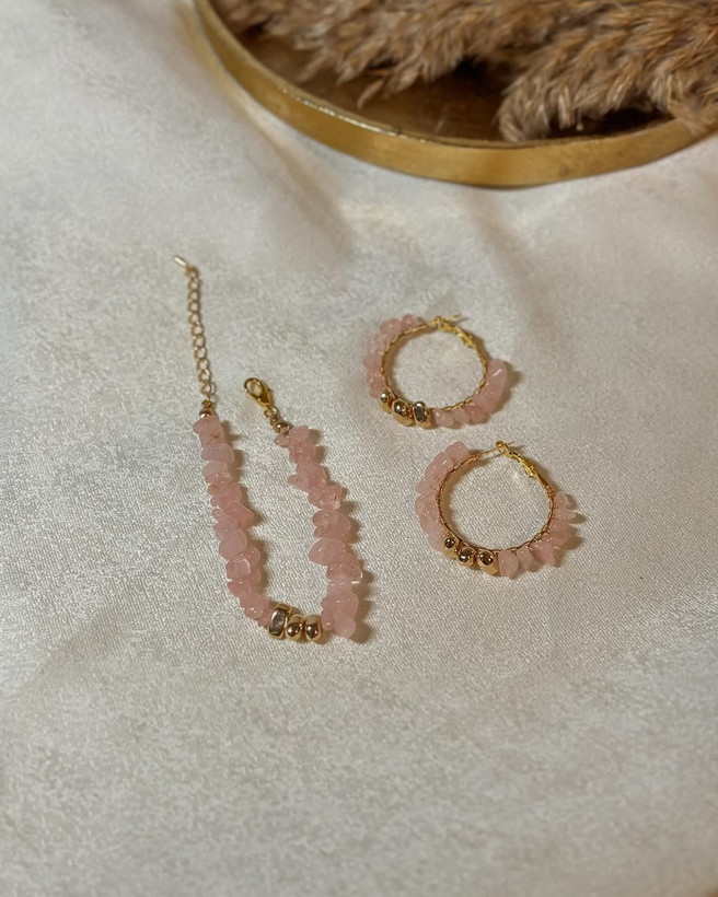 خریدگردنبندسنگ رزکوارتزسنگ عشق