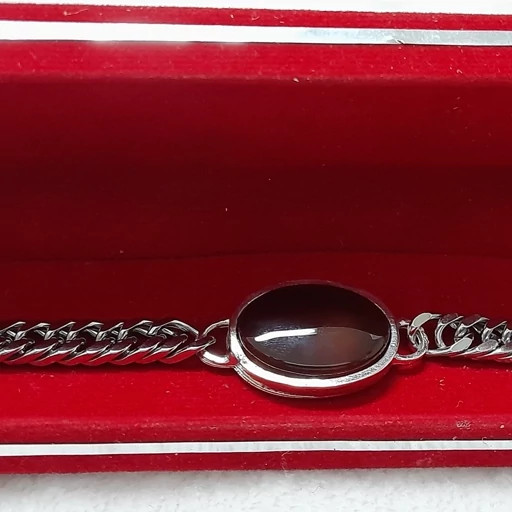 دستبندکارتیرمردانه باسنگ عقیق