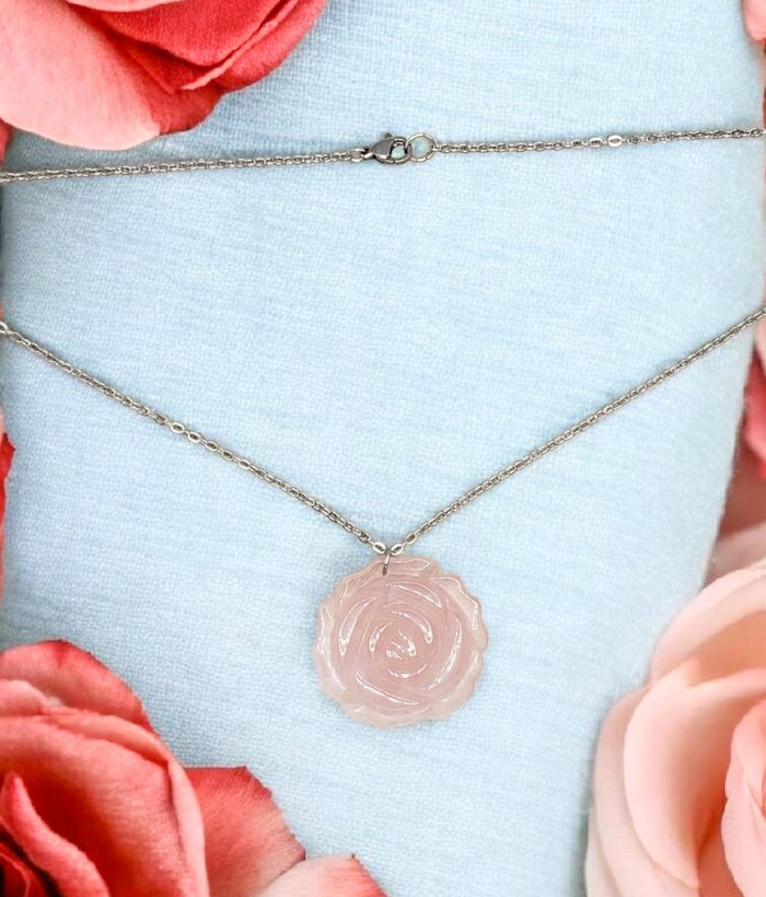 گردنبندسنگ رزکوارتزاصل