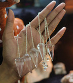 پاندول سنگ کریستال کوارتز شفاف اصل ومعدنی