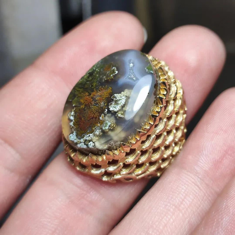 قیمت وخریدانگشترمردانه سنگ شجراصل ومعدنی