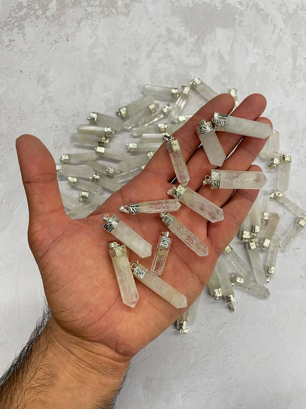 پلاک گردنی کریستال کوارتزاصل ومعدنی