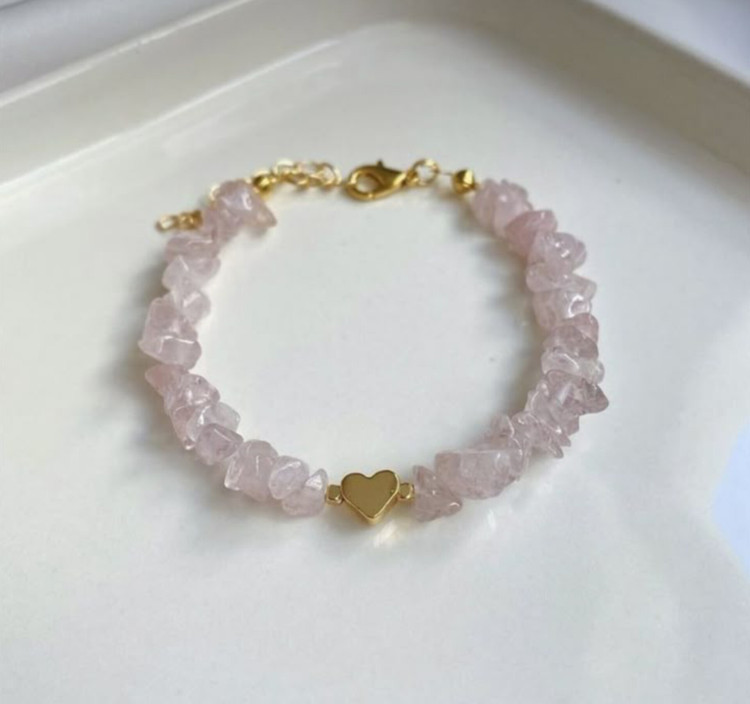 قیمت وسفارش دستبندسنگ رزکوارتزسنگ عشق